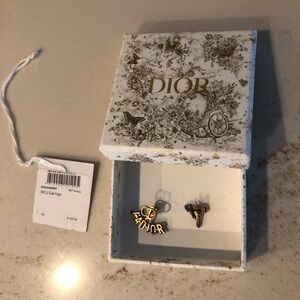Dior J’ADior aged metal earrings
